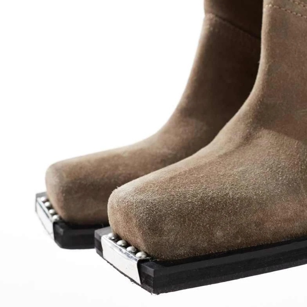 ASOS Tan Suede Boots with Block Heel - Picture 2 of 10